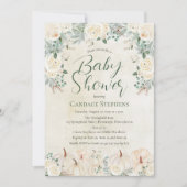 クリームフローラ |カボチャ – 森の緑のベビーシャワー 招待状 (正面)