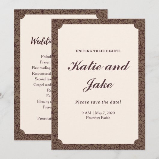 クリームフローラ 招待状 (正面/裏面)