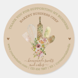 クリームフードストアのケータリングベーカリーシェフ ラウンドシール