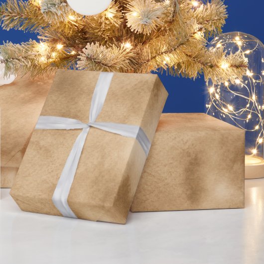 クリームブラウンウォーター色 ラッピングペーパー (クリスマス)