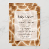 クリームブラウンキリンアニマルプリント 招待状 (正面/裏面)