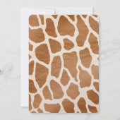 クリームブラウンサファリキリンアニマルプリント誕生日 招待状 (裏面)