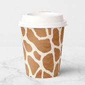 クリームブラウンサファリキリンアニマルプリント 紙コップ (裏面)