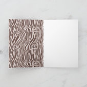 クリームブラウンゼブラプリント誕生日 カード (内部)