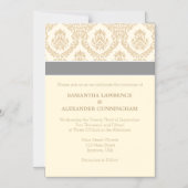 クリームブラウンタンダマスク磁気結婚式招待状 マグネット招待状 (正面)