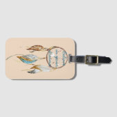 クリームブラウンターコイズドリームキャッチャー ラゲッジタグ (正面横)