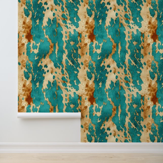 クリームブラウンティール（緑がかった色）牛革 壁紙 (アプリケーション)