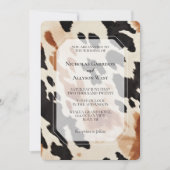 クリームブラウンブラックウエスタンコ結婚ウィド 招待状 (正面)
