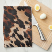 クリームブラウンブラックコウィド キッチンタオル (四つ折り)