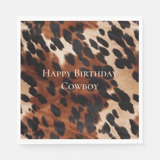 クリームブラウンブラックコウィド スタンダードランチョンナプキン (正面)