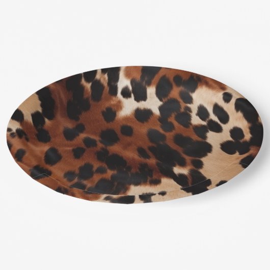 クリームブラウンブラックコウィド ペーパープレート (アングル)