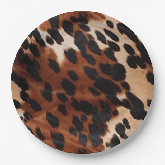 クリームブラウンブラックコウィド ペーパープレート (正面)