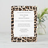 クリームブラウンブラックレオパードアニマルプリント結婚ズ 招待状 (スタンド正面)