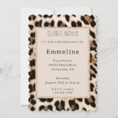 クリームブラウンブラックレオパード金ゴールドグリッター 招待状 (正面)