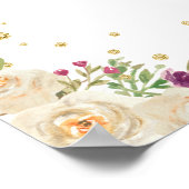 クリームブラウンヘアガールバースデーパーティーへようこそ ポスター (角)