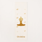 クリームブラウンヨガポーズと名前をカスタムする ヨガマット (正面)