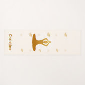 クリームブラウンヨガポーズと名前をカスタムする ヨガマット (正面(横))