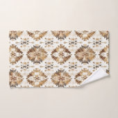 クリームブラウン先住民部族 バスタオルセット (ハンドタオル)