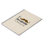 クリームブラウン口ひげ質問おもしろいユーモア ノートブック (左側)