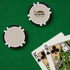 クリームブラウン口ひげ質問おもしろいユーモア ポーカーチップ