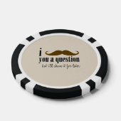 クリームブラウン口ひげ質問おもしろいユーモア ポーカーチップ (シングル)