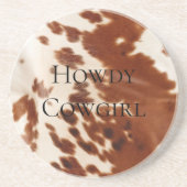 クリームブラウン女性のカーボーイカウボーイコウィド コースター (正面)