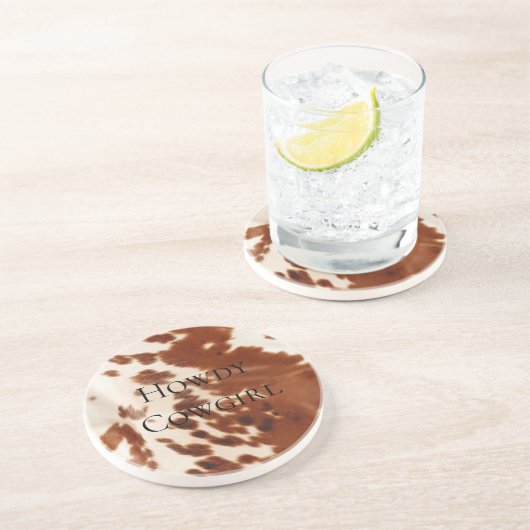 クリームブラウン女性のカーボーイカウボーイコウィド コースター (側面)