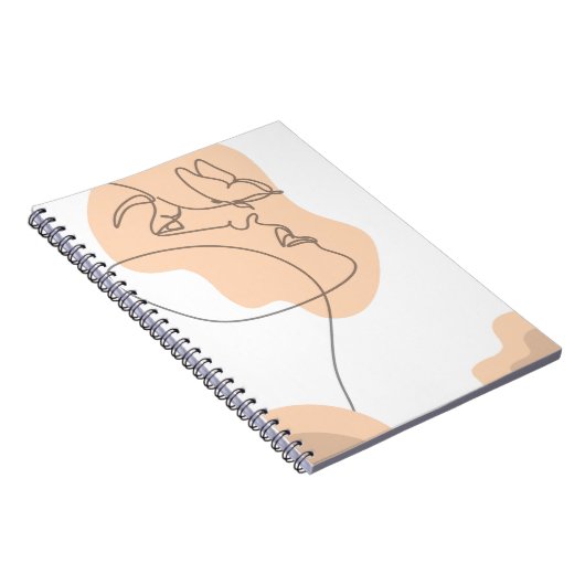 クリームブラウン抽象芸術スパイラルフォトノートブック ノートブック (右側)