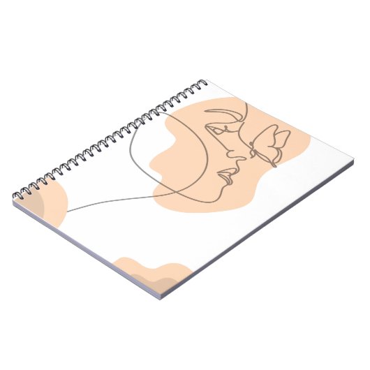 クリームブラウン抽象芸術スパイラルフォトノートブック ノートブック (左側)