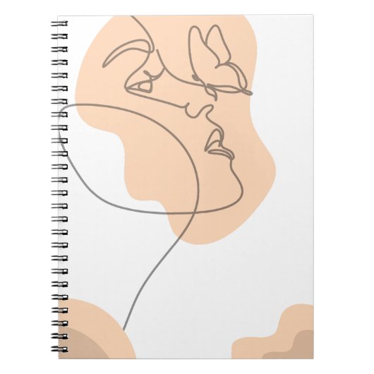 クリームブラウン抽象芸術スパイラルフォトノートブック ノートブック (正面)