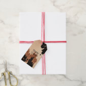 クリームブラウン牛革 ギフトタグ (より糸付き)