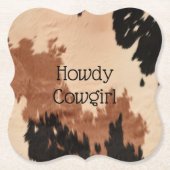 クリームブラウン牛革 ペーパーコースター (正面)