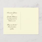 クリームブラウン華美金ゴールド宝石飾り日付を保存 案内ポストカード (裏面)