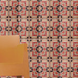 クリームブラウン赤カッコいい幾何学模様 タイル<br><div class="desc">装飾タイルモダンデザインは、茶色と赤の色合いのシームレスな幾何学的モザイク模様を特徴とする。</div>