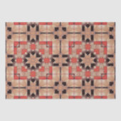 クリームブラウン赤カッコいい幾何学模様 薄葉紙 (正面)