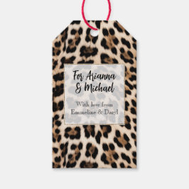 クリームブラウンLeopardプリント ギフトタグ