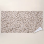 クリームブラウンLeopardプリント ビーチタオル (正面)