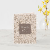 クリームブラウンLeopard Print Thank You カード (黄色い花)