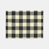 クリームブラックバッファロープレイドトゥイル フリースブランケット (正面(横))