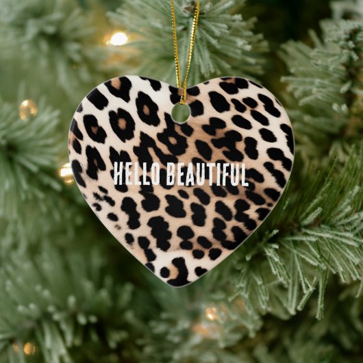 クリームブラックヒョウ セラミックオーナメント (ツリー)