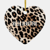 クリームブラックヒョウ セラミックオーナメント (正面)