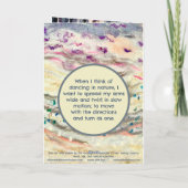 クリームブラックピンクに流れる抽象芸術繊維アート カード (裏面)