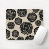 クリームブラックフラワー マウスパッド (マウス)