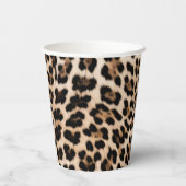 クリームブラックブラウンヒョウ赤面ピンク誕生日 紙コップ (裏面)