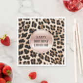 クリームブラックブラウンヒョウ赤面ピンク スタンダードランチョンナプキン (インサイチュ)