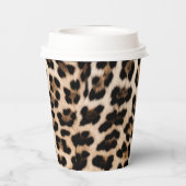 クリームブラックブラウンヒョウ赤面ピンク 紙コップ (裏面)