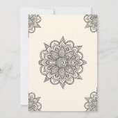 クリームブラックヘンナメーンディイスラム結婚教徒 招待状 (裏面)