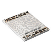 クリームブラックレオパード印刷 ノートパッド (アングル)