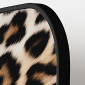 クリームブラックレオパード印刷 ピックルボールラケット (左詳細)