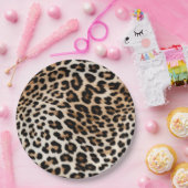 クリームブラックレオパード印刷 ペーパープレート (パーティー)